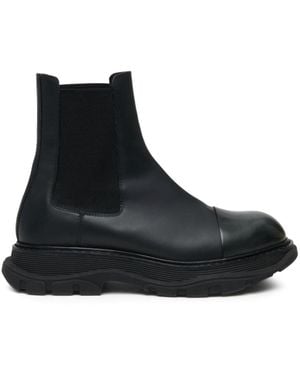 Alexander McQueen Leather Chelsea Boots - Black