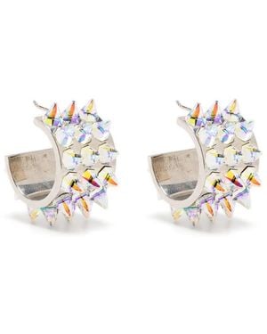 AMINA MUADDI Karma Small Hoop Earrings - White