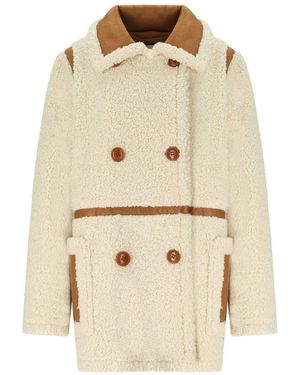 Stand Studio Chloe Ecru Double-breasted Jacket - Natural