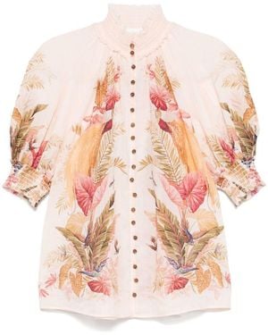 Zimmermann Ascension Printed Blouse - Pink
