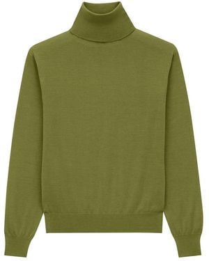 Saint Laurent Pull Col Roule - Green
