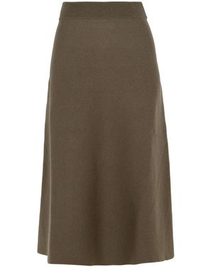 Lanvin Ribbed Wool-Cashmere Knit Skirt - Natural