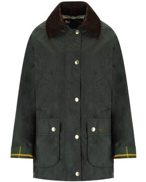 Barbour Beadnell Wax Sage Jacket - Black