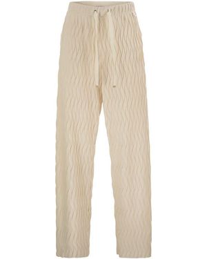 Herno Pants With Crumpled Effect - Natural