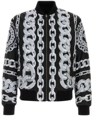 Versace Printed Nylon Bomber Jacket - Black
