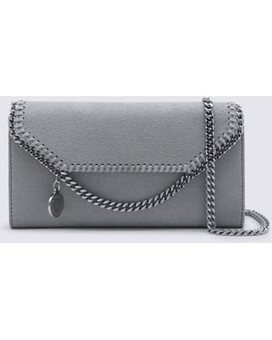 Stella McCartney Light Faux Leather Continental Wallet Crossbody Bag - Gray