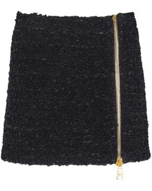 Balmain Tweed Mini Skirt - Black