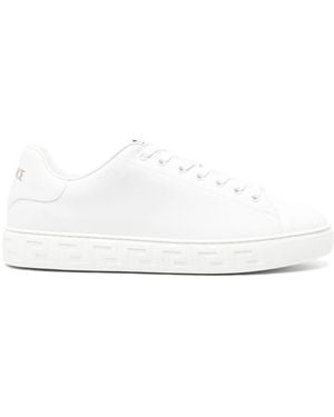 Versace Greca Leather Trainers - White