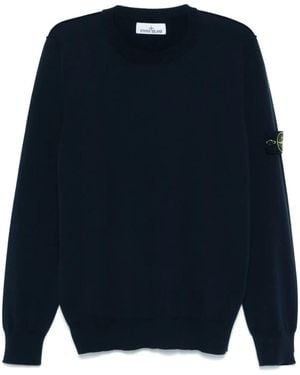 Stone Island Crew Neck Cotton Knit Jumper - Blue