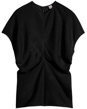 TOTEME Woven Low Rise Top - Black