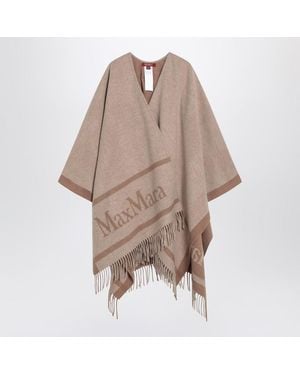 Max Mara Sandy Colour Jacquard Poncho - Brown