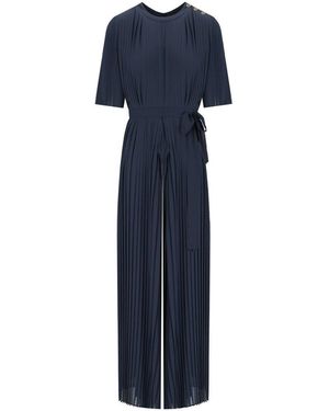 Twinset Dark Blue Pleated Jumpsuit
