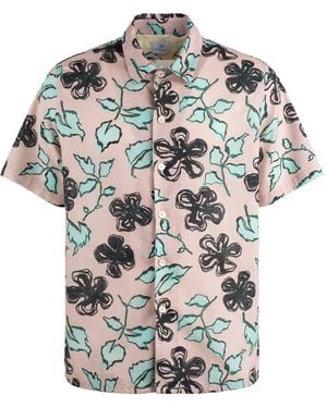 Paul Smith Pale 'Yukka' Print Short-Sleeved Shirt - Pink
