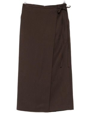DUNST Midi Wrap Skirt - Brown