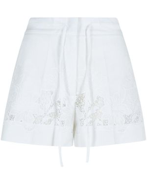 P.A.R.O.S.H. Cotton Bermuda Shorts - White