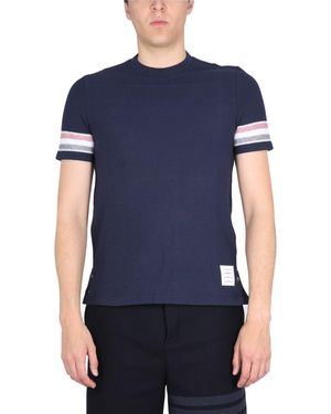 Thom Browne Stripes T-Shirt - Blue