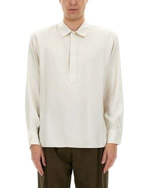 Saint Laurent Striped Tunic Shirt - White