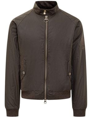 Barbour Barbour Waxed Bomber Jacket - Brown