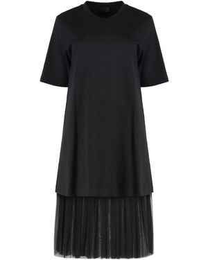 Moncler Cotton And Tulle Dress - Black