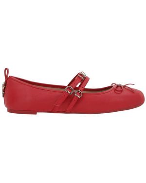 Pinko Gioia Leather Ballet Flats - Red