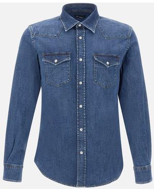 Re-hash Denim Shirt With Mother-Of-Pearl Buttons - Blue