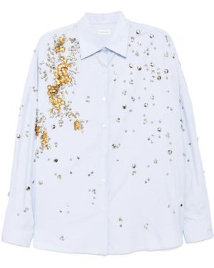 Dries Van Noten Casia Jewellery Embellishment Cocoon Shirt - White