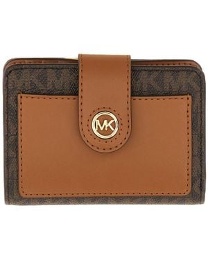 Michael Kors Wallet With Logo - Brown