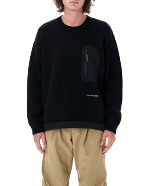 and wander 63 Shetland Wool Jumper - Black