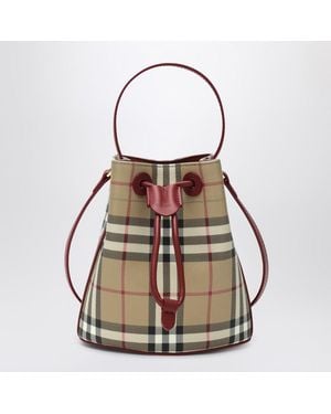 Burberry Check Mini Bucket Bag - Brown