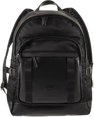 Tod's Fabric And Leather Rucksack - Black