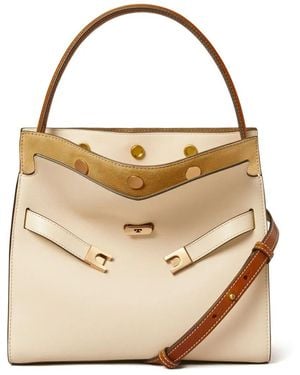 Tory Burch Lee Radziwill Small Double Bag Bags - Natural