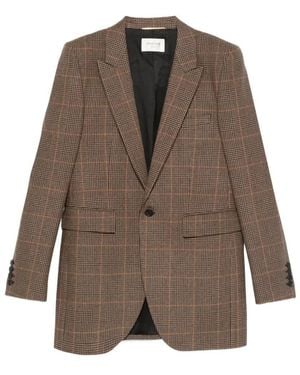 Saint Laurent Wool Single-Breasted Jacket - Brown