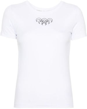 Marine Serre Logo Cotton T-Shirt - White