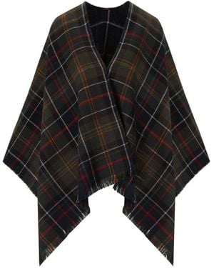 Barbour Montieth Classic Tartan Cape - Black
