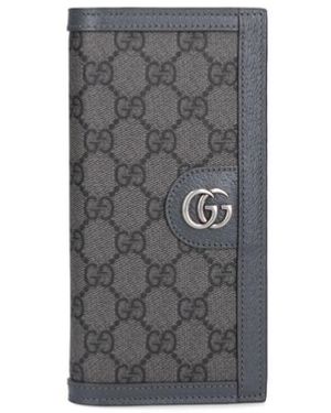 Gucci Long Bi-Fold Wallet Ophidia Gg - Grey