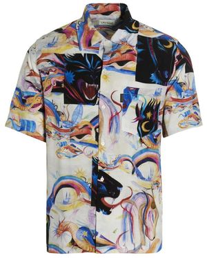 Aries 'Panthera Hawaiian' Shirt - Blue