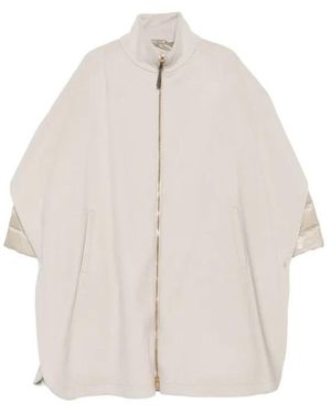 Herno Wool Jacket With Poncho - White
