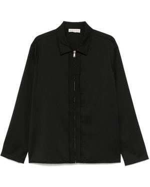 Paura Shin Overshirt With Zip Clothing - Black