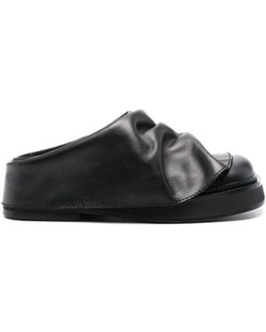 The Attico Mini Robin Leather Mules - Black
