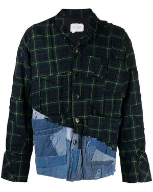 Greg Lauren Cotton Patchwork Shirt - Black