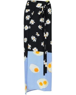 Moschino 'Patchwork' Silk Skirt - White