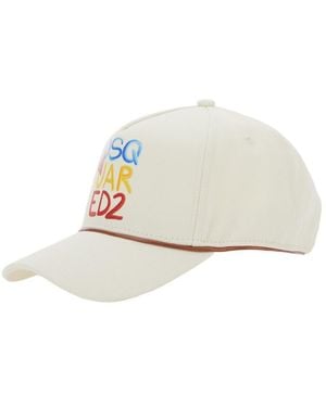 DSquared² Baseball Cap With Logo Lettering On The Front And Buckle Closure On The Rear - White