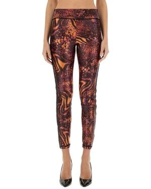 Versace Jeans Couture Leggings With Print - Red