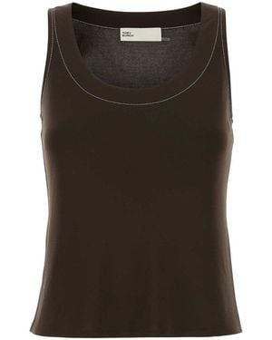 Tシャツ・カットソー TORY BURCH BROWN VISCOSE TANK TOP Tory Burch Sleeveless and tank tops for Women | Online Sale