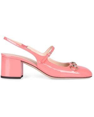 Gucci Patent Leather Slingback Pumps - Pink