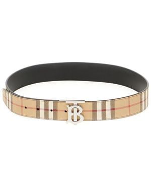 Burberry Embroidered Fabric Reversible Belt - Multicolor