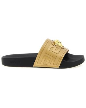Versace 'La Medusa' Slides - Metallic