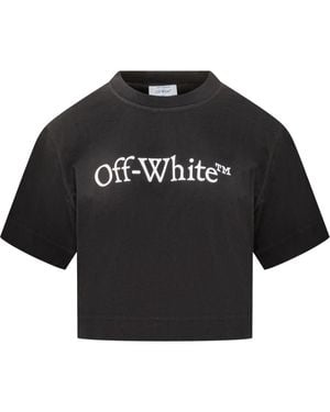 Off-White c/o Virgil Abloh Crop T-Shirt With Logo - Black