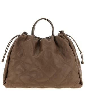Brunello Cucinelli 'mellow' Large Shopping Bag - Brown