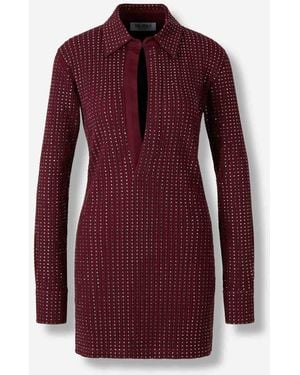 The Attico Dress Knit Strass - Purple